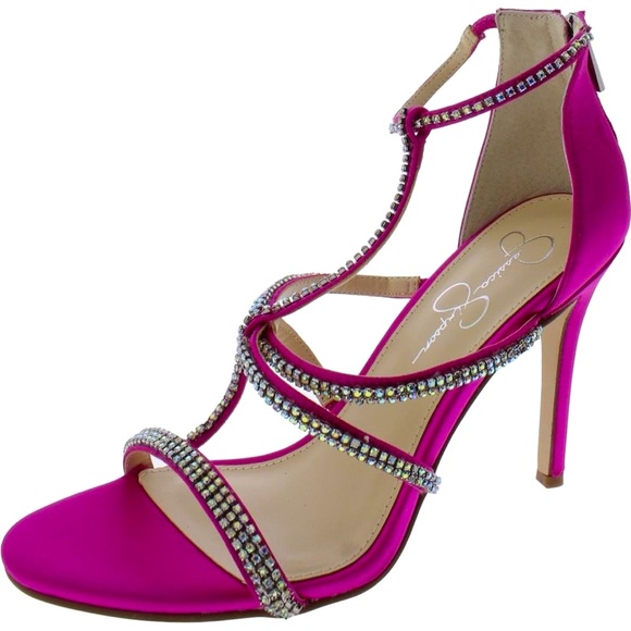 NIB [Jessica Simpson] Sidra Stiletto Heels Brightest Pink Matte Satin Women’s 7 - Picture 1 of 12